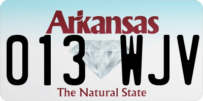 AR license plate 013WJV