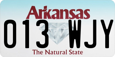 AR license plate 013WJY