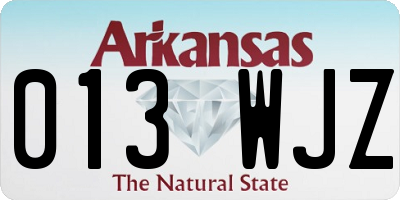 AR license plate 013WJZ