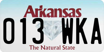 AR license plate 013WKA
