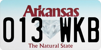 AR license plate 013WKB