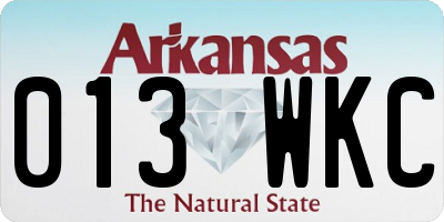 AR license plate 013WKC