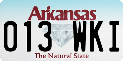 AR license plate 013WKI