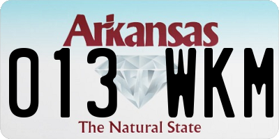 AR license plate 013WKM
