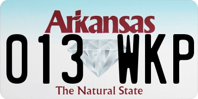 AR license plate 013WKP