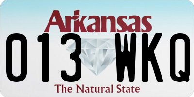 AR license plate 013WKQ