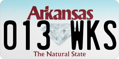 AR license plate 013WKS