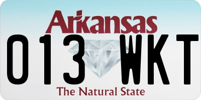 AR license plate 013WKT