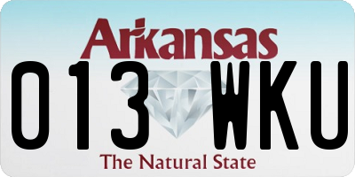 AR license plate 013WKU