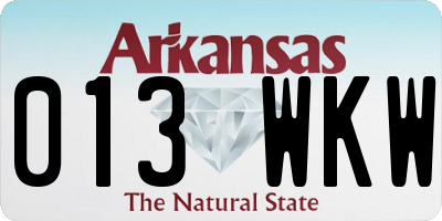 AR license plate 013WKW