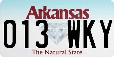 AR license plate 013WKY