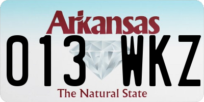 AR license plate 013WKZ