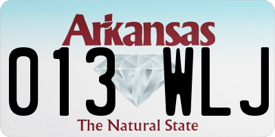 AR license plate 013WLJ