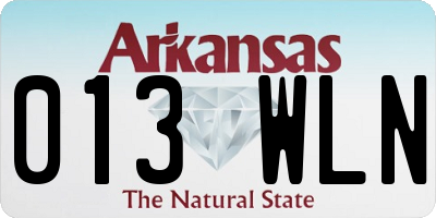 AR license plate 013WLN