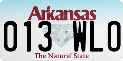 AR license plate 013WLO