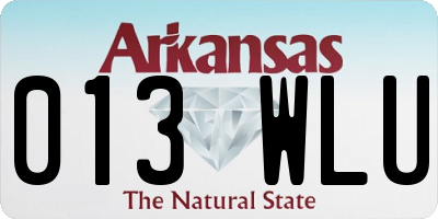 AR license plate 013WLU