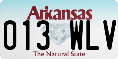 AR license plate 013WLV