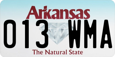 AR license plate 013WMA