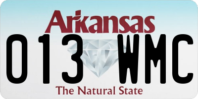 AR license plate 013WMC