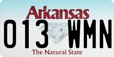 AR license plate 013WMN