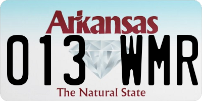 AR license plate 013WMR