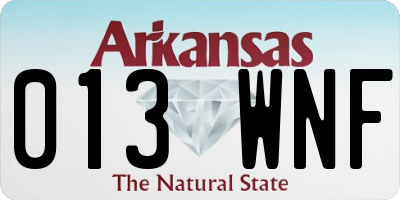 AR license plate 013WNF