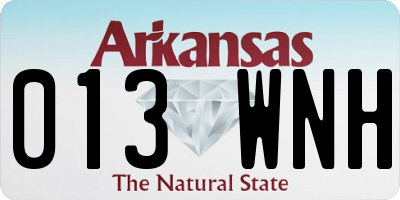 AR license plate 013WNH