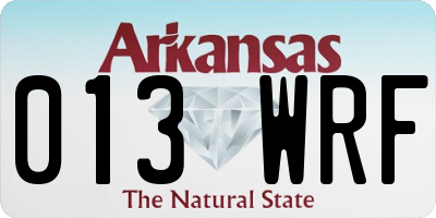 AR license plate 013WRF