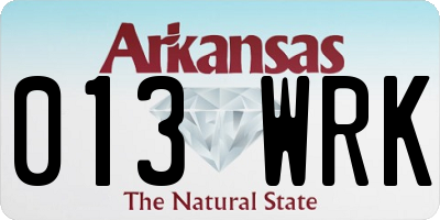 AR license plate 013WRK