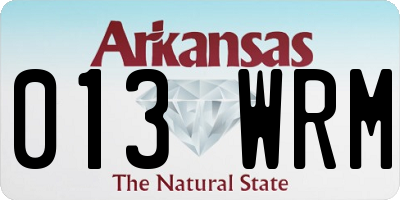 AR license plate 013WRM