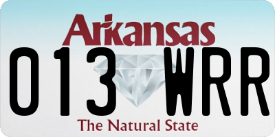 AR license plate 013WRR