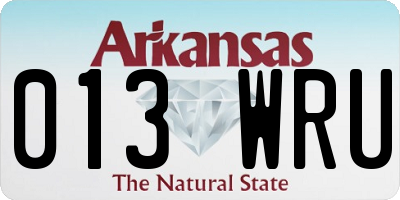AR license plate 013WRU
