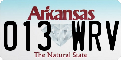 AR license plate 013WRV