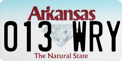 AR license plate 013WRY