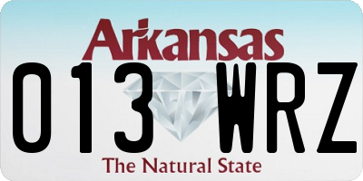 AR license plate 013WRZ