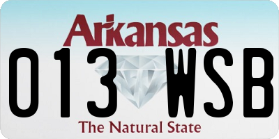AR license plate 013WSB