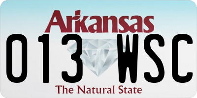 AR license plate 013WSC