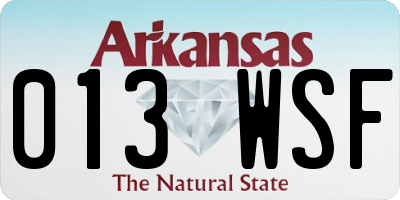 AR license plate 013WSF