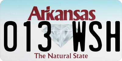 AR license plate 013WSH
