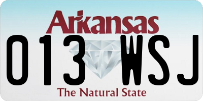 AR license plate 013WSJ
