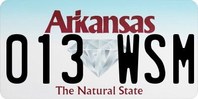 AR license plate 013WSM