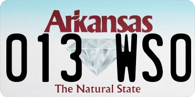 AR license plate 013WSO