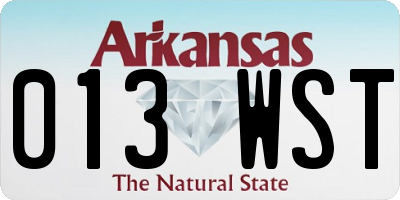AR license plate 013WST