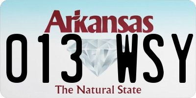 AR license plate 013WSY