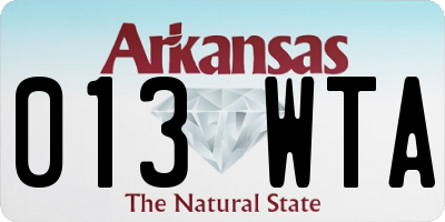 AR license plate 013WTA