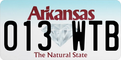 AR license plate 013WTB