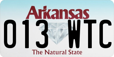 AR license plate 013WTC