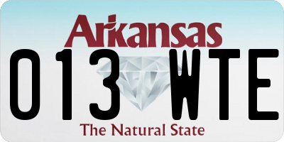 AR license plate 013WTE