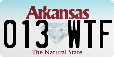 AR license plate 013WTF