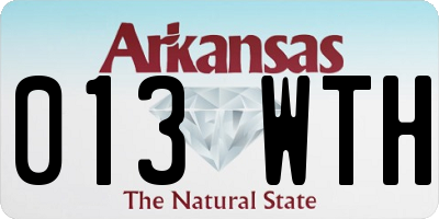 AR license plate 013WTH